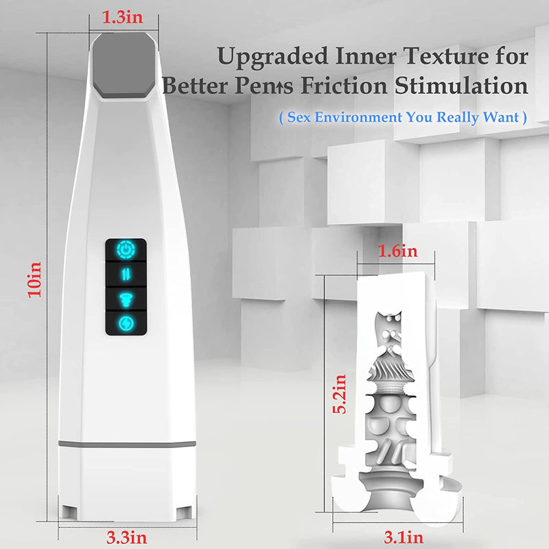 Ezekiel - Adjustable Heat, Suction, and Vibration Male Masturbator with Retractable Design