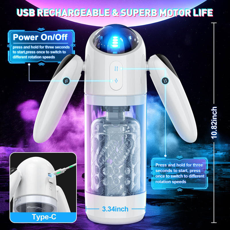 Sean - Automatic Robot Handheld 7 Thrusting 4 Rotation One Key Brust Male Masturbator