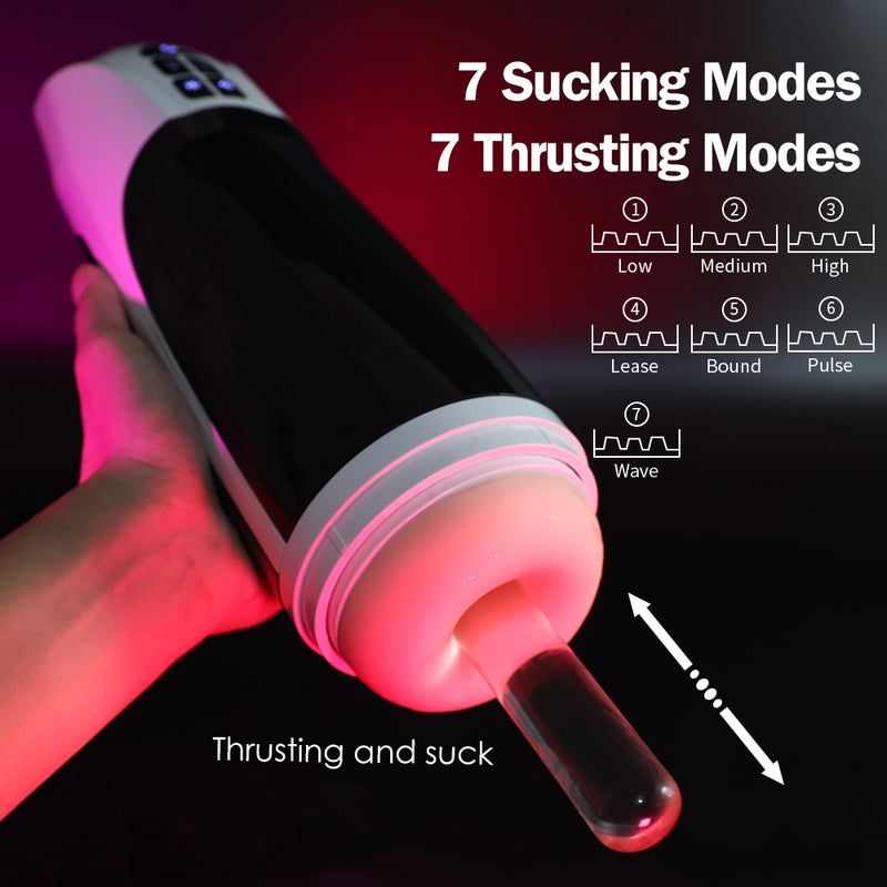 Zero Tolerance Thrusting Stroker 6-in-1 Huge Size Male Stroker Hands-free Heating Base Masturbation Cup