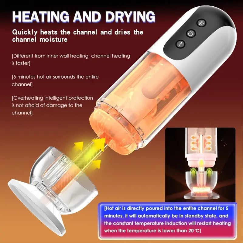 Benjamin - Automatic Sucking Heated 10 Rotating Vibrations & Heating Base Male Masturbator Cup