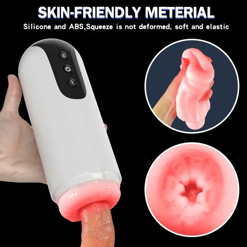 Benjamin - Automatic Sucking Heated 10 Rotating Vibrations & Heating Base Male Masturbator Cup