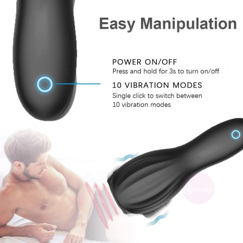 10 Frequency Vibrating Penis Massage Glans Exerciser