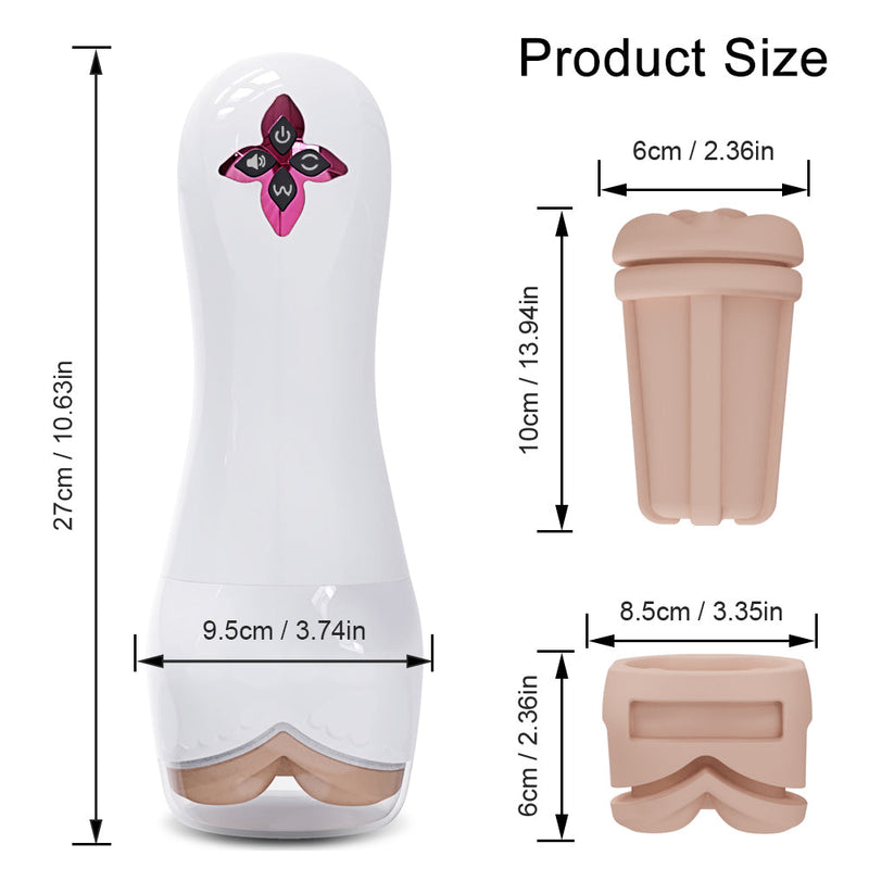 Dante - Divided Structure with Breast and Vulva Openings, 5 Suction Modes & 7 Vibratory Settings in an Automated Masturbation Cup