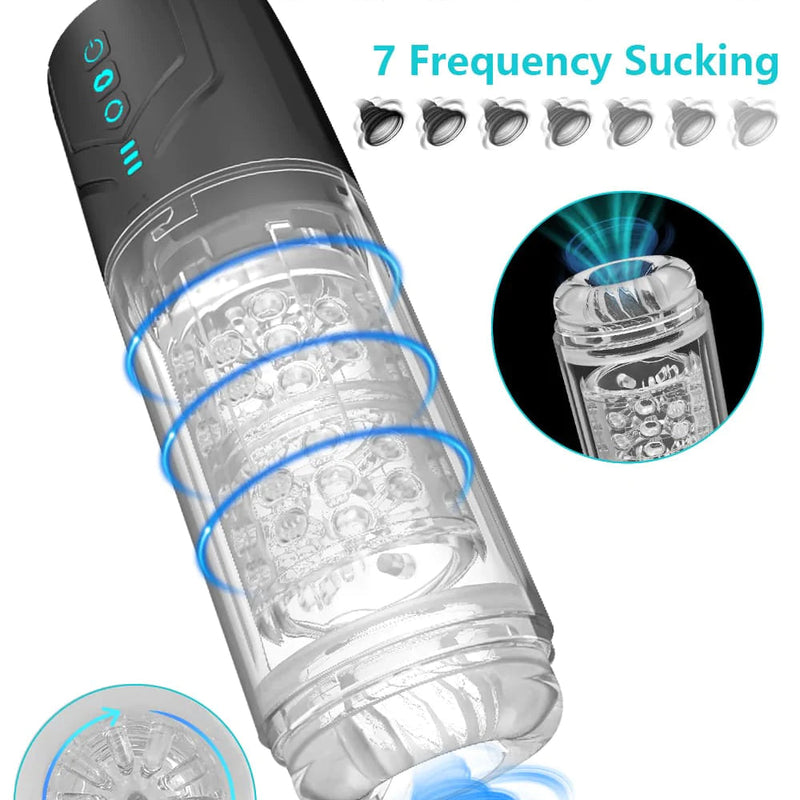 Male Masturbator 7 Frequency Rotation Suction Waterproof Blow Job Simulator - Zolo Thrustbuster Moaning Masturbator