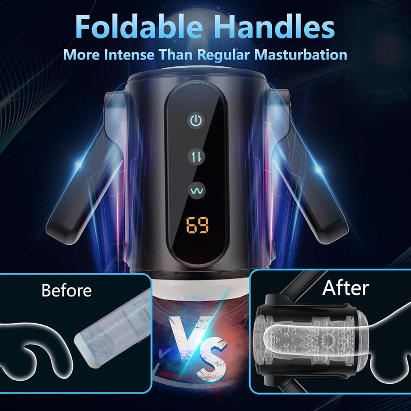 Felix - Automatic 9 Thrusting & Vibration Male Stroker with Foldable Handles