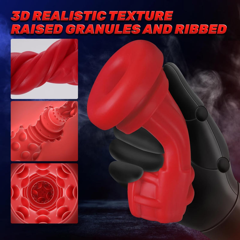 Marshall - 3D Textured Sleeve Heating 9 Sucking & 9 Vibrating Modes Male Stroker LCD Display Pocket Pussy for Men