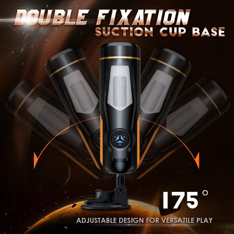 10 Hands-Free Electric Thrusting & Rotating Automatic Male Masturbator with Realistic Opening Suction Base