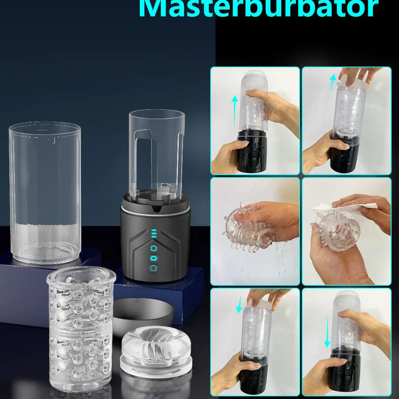 Male Masturbator 7 Frequency Rotation Suction Waterproof Blow Job Simulator - Zolo Thrustbuster Moaning Masturbator