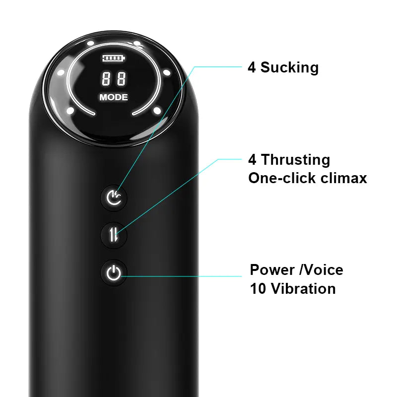 Rad - 4 Stroking & Sucking 10 Vibration Thrusting Auto Heating Male Masturbator