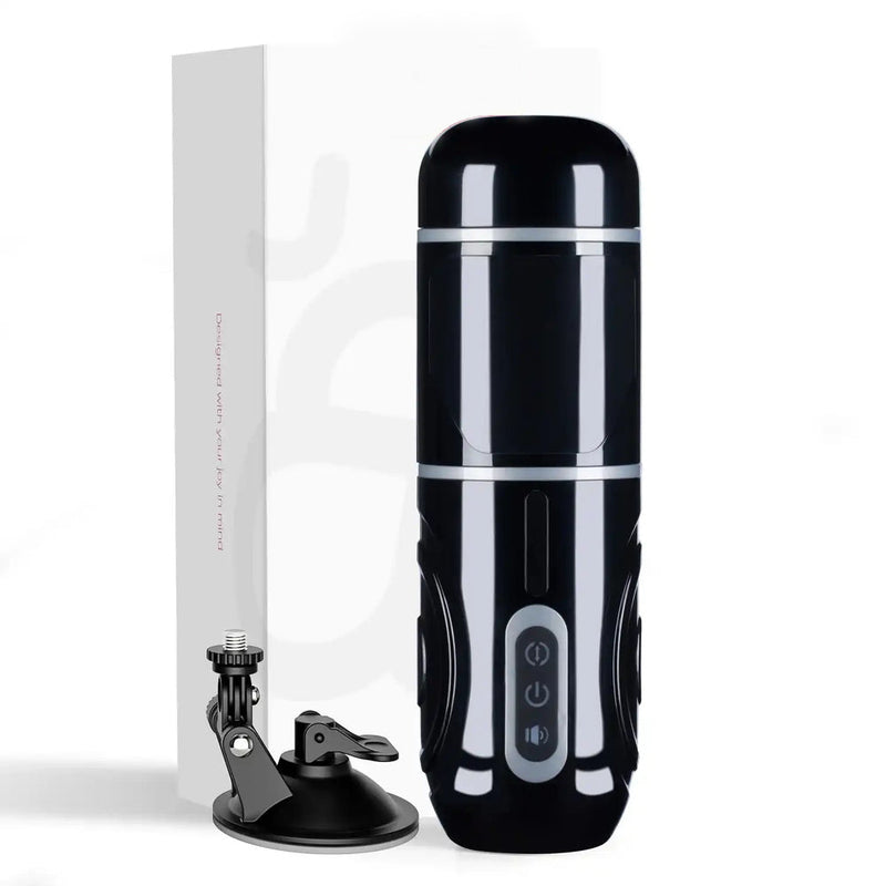 STORMY - Hands Free Automatic 7 Telescoping Male Masturbator with Vibrating Penis Sleeve