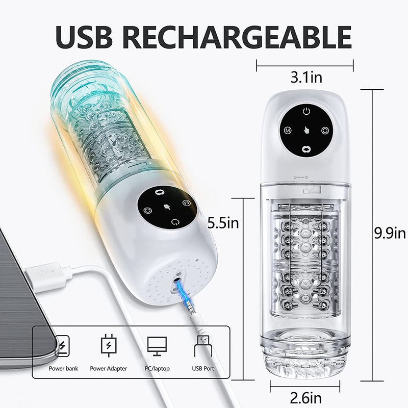 Ethan - Automatic 4 in 1 Upgraded 7 Suction & 7 Rotation Male Masturbator 4s Lockable One-Click Release Vacuum Penis Pump