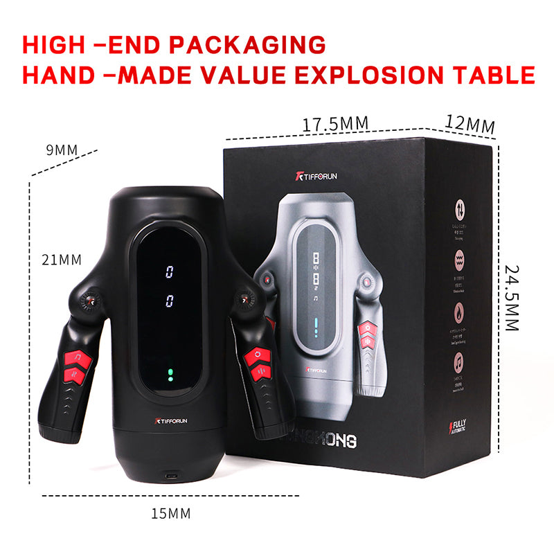 Edmund - 9 Telescopic Vibration Handheld LED Display Male Masturbator With Intelligent Heating Voice