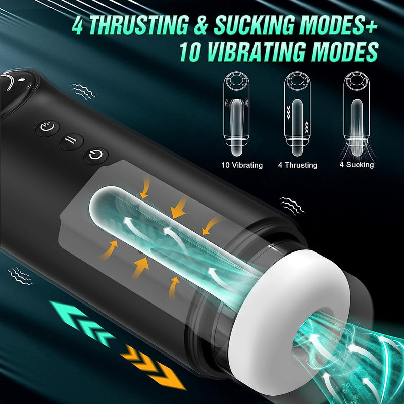 Rad - 4 Stroking & Sucking 10 Vibration Thrusting Auto Heating Male Masturbator